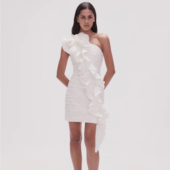Aje Dresses & Skirts - NWT AJE Ivory Adelia Ruffle Mini Dress